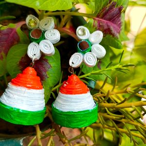 New Handmade Tri colour Jhumkas