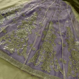 Lehenga Choli And Duptta Semi Stitched