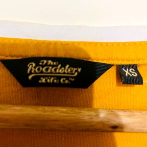 ROADSTER Mustard Round Neck Full Sleeves Tshirt