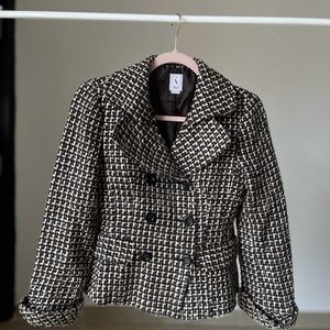 Woven Tweed Brownish Cream Blazer