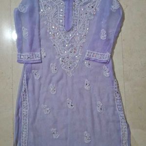 Georgette embroidery Mirror Work Kurta