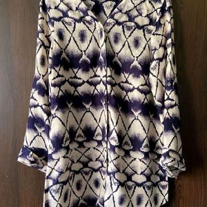 💜 Purple Roll-up Sleeves Tunic Top