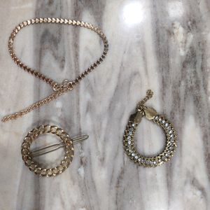 Combo Of Anklet & Bracelet, Hairpin Free