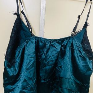 Women Green Silk Top