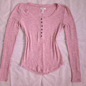 Forever 21 Pink Henley Top