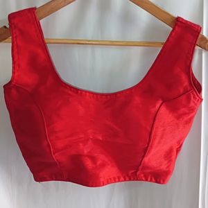 Sleeveless Designer Red Blouse