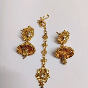 Traditional Antique Mantika And Earring Set