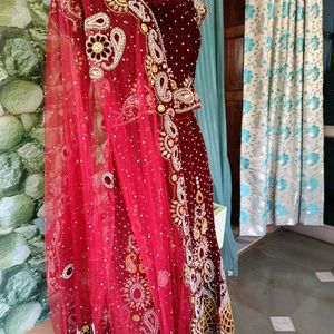 Maroon Bridal Heavy Work Lehenga