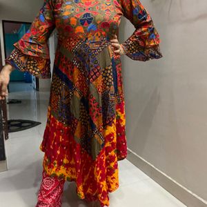 Multi Color Printed Long Kurti