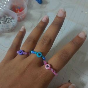 Combo Of 3 Heart Ring💜💙💗