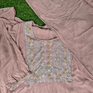 Dusty Pink Kurta With Duppatta Xl