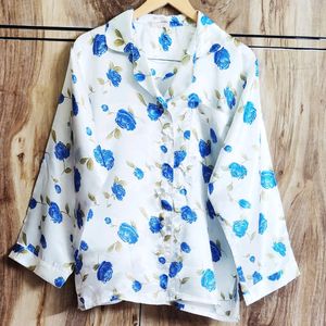 Off White Floral Shirt Size-38-40