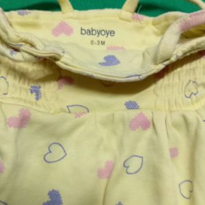 Babyoye Yellow Frock (0 to 3 M)