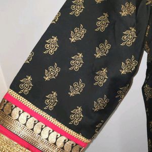 Black kurti with red legging