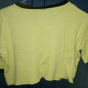 Vibrant Yellow ‘INSPIRED’ Boxy Crop Top