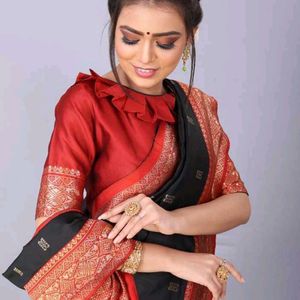 ❤🖤 Banarasi Soft Silk Saree .❤🖤