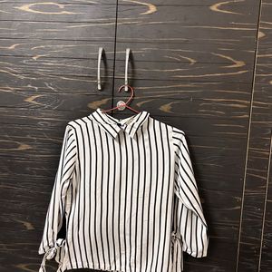 AND White Black Stripe Shirt Top