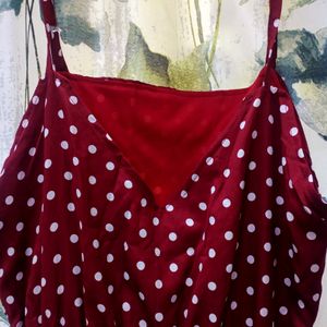 Maroon Polka Dot Dress