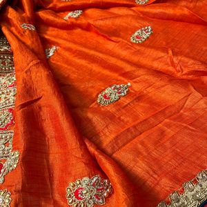 Very Beautiful Heavy Work Saree 🧡