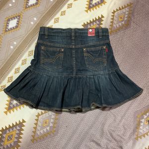 Mini Flared Denim Skirt