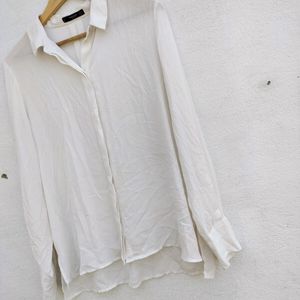 Mango Basic Chiffon White Shirt