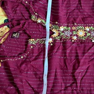 Dark Red Maroon Kurti