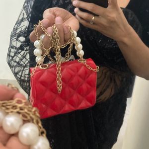 Chain & Pearls Cute Purse