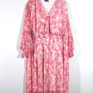 Pink Floral Print Dress (Women's)