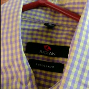 Mens Formal Checked Shirt M Size