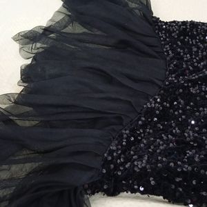 Sequin Mermaid Tail Off Shoulder black Dress