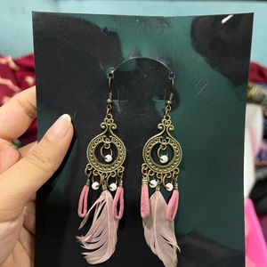 Feather Pink Earrings