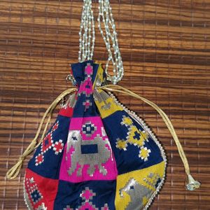 Beaded Handle Potli Bag