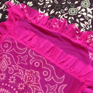 Hot pink Heavy Top With Net bottom And Garara