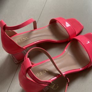 Neon Pink Heeled Sandals