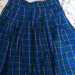 Piccolo Checked Pure Cotton Skirt