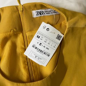 ZARA Sleeveless Yellow Long Top