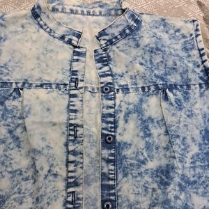 Women Denim Print Shirt