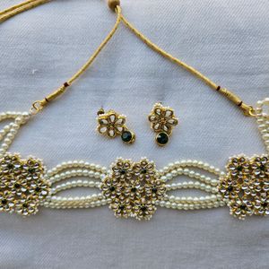 Pearl Kundan Choker Set Necklace