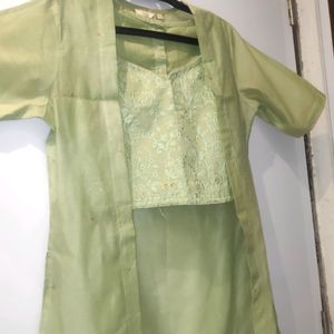 Gorgeous three piece long Mint Green Festive dress