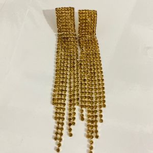 Golden Rahinestone Earrings