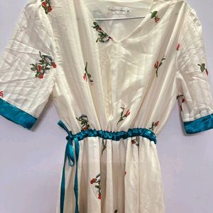Off White Chinese Thrifted Middie Dress