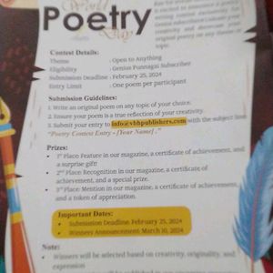 Genius Punnagai Poetry Day Special Educational Mag