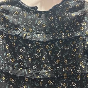 Max Floral Print Frilled Full Sleeves Top