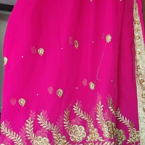 Price Dropped _ Pink Georgette Sareee