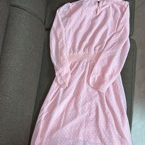 Pink Polyester Dress