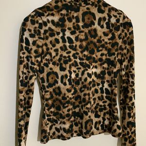 Urbanic High Neck Cheetah Print Top, New