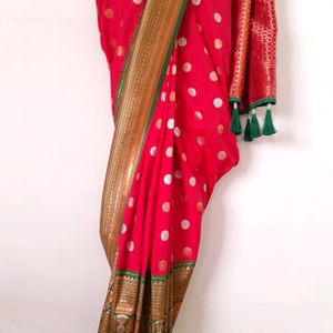 Red Ready To Wear Saree (Women's)