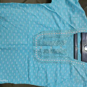 Premium Quality Sky Blue Colour Fancy Kurti