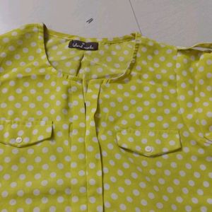 Yellow polka dot top