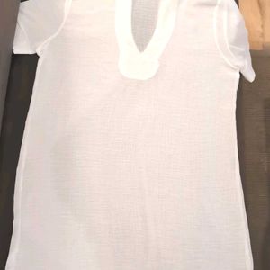 White Korean See-through Tunic